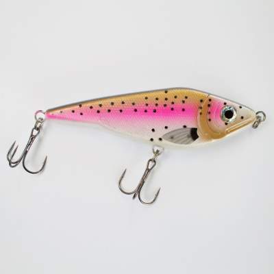 Roy Fishers Pikezone Jerkbait, 15,0cm, 70,0g, langsam sinkend, Nature Series, Glitter Regenbogenforelle 15cm - Glitter Regenbogenforelle - 70g - 1Stück