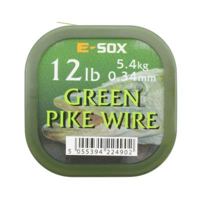 Drennan E-SOX Green Pike Wire Stahlvorfach, 15m, 5,44kg, 12lb, 0,34mm