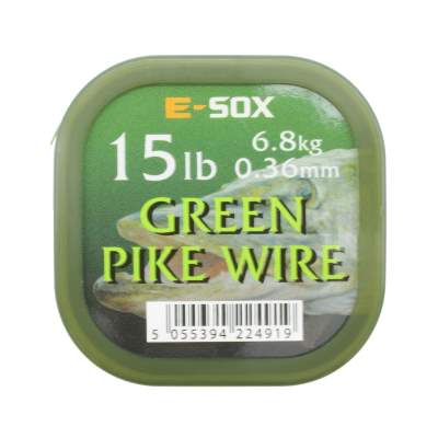 Drennan E-SOX Green Pike Wire Stahlvorfach, 15m, 6,80kg, 15lb, 0,36mm