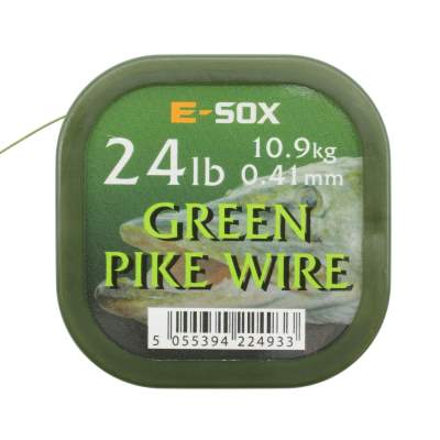 Drennan E-SOX Green Pike Wire Stahlvorfach 15m, 10,90kg, 24lb, 0,41mm