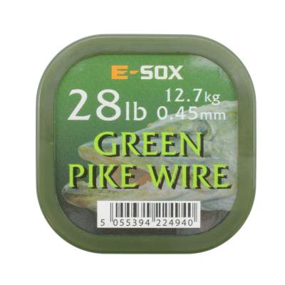Drennan E-SOX Green Pike Wire Stahlvorfach, 15m, 12,70kg, 28lb, 0,45mm