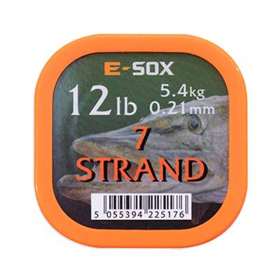 Drennan E-SOX 7-Strand Pike Wire Stahlvorfach, 15m, 5,44kg, 12lb, 0,22mm, bronze