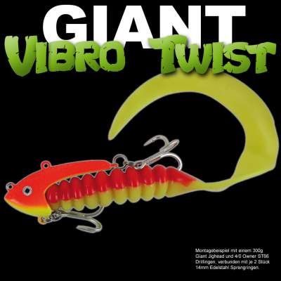 Team Deep Sea Giant Vibro Twist schwarz/ rot 42cm - schwarz/rot - 1Stück