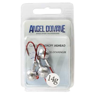 Angel Domäne Classic Rundkopf Jighead 3 Stück 14g, Gr 1/0