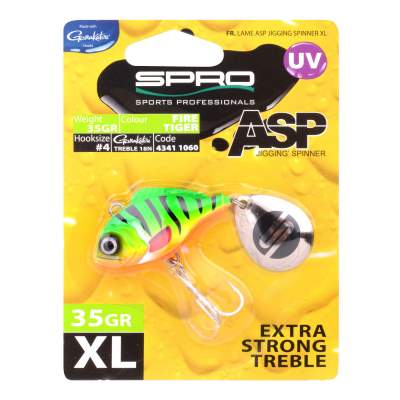 SPRO ASP Jiggin' Spinner UV XL 35g Firetiger, - 35g - Firetiger - 1Stück