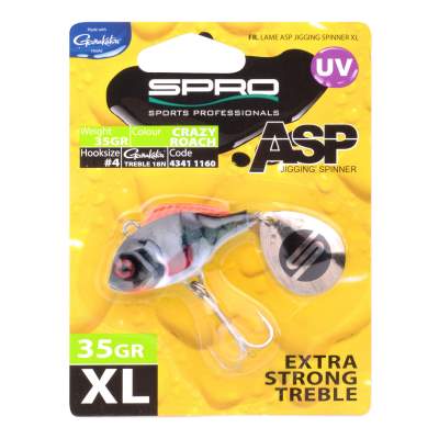 SPRO ASP Jiggin' Spinner UV XL 35g Crazy Roach - Jig Spinner - 35g - Crazy Roach - 1Stück
