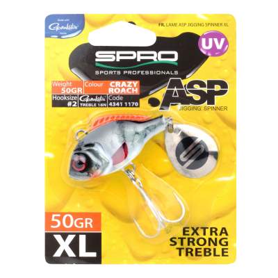 SPRO ASP Jiggin' Spinner UV XL 50g Crazy Roach, - 50g - Crazy Roach - 1Stück