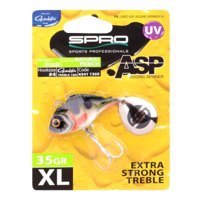 SPRO ASP Jiggin' Spinner UV XL 35g Natural Perch Jig Spinner - 35g - Natural Perch - 1Stück