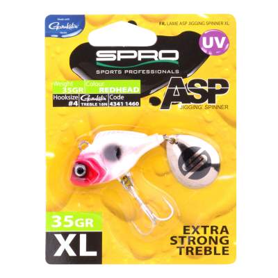 SPRO ASP Jiggin' Spinner UV XL 35g Redhead, - 35g - Redhead - 1Stück