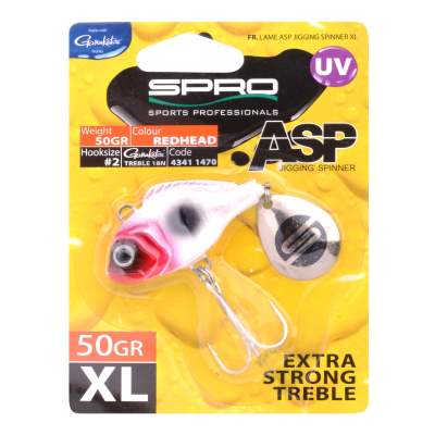 SPRO ASP Jiggin' Spinner UV XL 50g Redhead, - 50g - Redhead - 1Stück