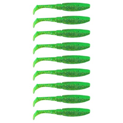 Gummifisch Paddel Pro Vibro 5g Farbe Green Glitter, 7,50cm - Green Glitter - 5g - 9Stück