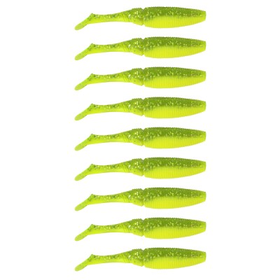 Gummifisch Paddel Pro Vibro 5g Farbe Yellow Chartreuse Glitter, 8,00cm - Yellow Chartreuse Glitter - 5g - 9Stück