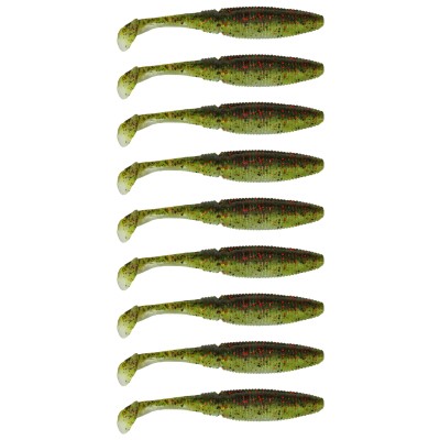 Gummifisch Paddel Pro Vibro 5g Farbe Arkansas Shiner Red Glitter, 8,00cm - Arkansas Shiner Red Glitter - 5g - 9Stück