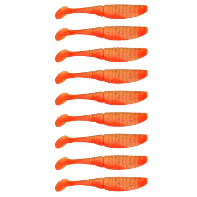 Gummifisch Paddel Pro Vibro 5g Farbe Red Orange Flake 8,00cm - Red Orange Flake - 5g - 9Stück