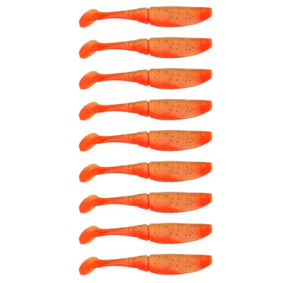 Gummifisch Paddel Pro Vibro 5g Farbe Red Orange Flake, 8,00cm - Red Orange Flake - 5g - 9Stück