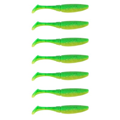 Gummifisch Paddel Pro Vibro 7g Farbe Green Chartreuse Glitter, 10,00cm - Green Chartreuse Glitter - 7g - 7Stück