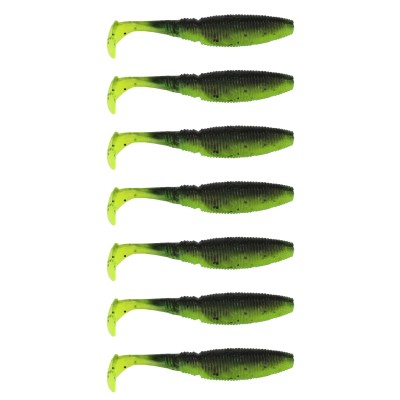 Gummifisch Paddel Pro Vibro 7g Farbe Chartreuse Black 10,00cm - Chartreuse Black - 7g - 7Stück