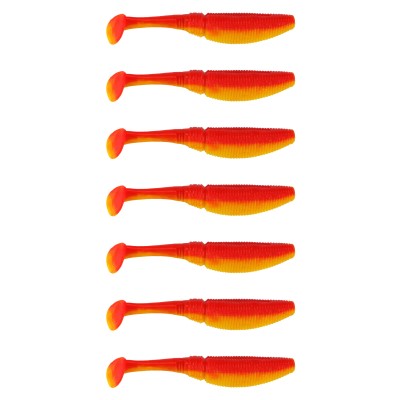 Gummifisch Paddel Pro Vibro 7g Farbe Yellow Red 10,00cm - Yellow Red - 7g - 7Stück