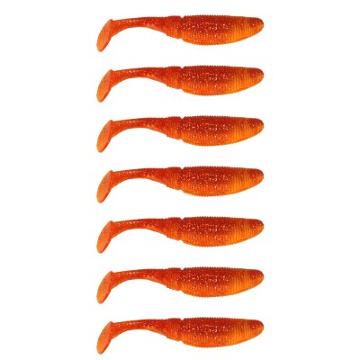 Gummifisch Paddel Pro Vibro 7g Farbe Red Orange Glitter 10,00cm - Red Orange Glitter - 7g - 7Stück