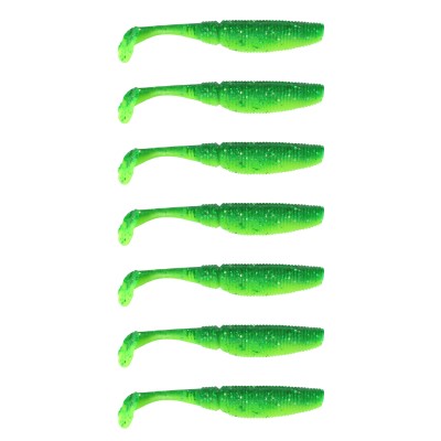 Gummifisch Paddel Pro Vibro 7g Farbe Green Glitter, 10,00cm - Green Glitter - 7g - 7Stück