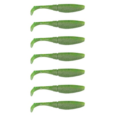 Gummifisch Paddel Pro Vibro 7g Farbe Green Silver Belly 10,00cm - Green Silver Belly - 7g - 7Stück