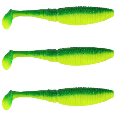 Gummifisch Paddel Pro Vibro 17g Farbe Chartreuse GreenBack, 13,50cm - Chartreuse GreenBack - 17g - 3Stück