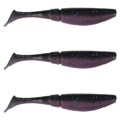 Gummifisch Paddel Pro Vibro 17g Farbe Purple Glitter 13,50cm - Purple Glitter - 17g - 3Stück