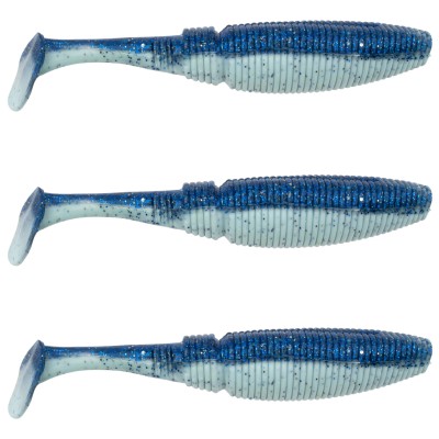 Gummifisch Paddel Pro Vibro 17g Farbe Blue N White 13,50cm - Blue N White - 17g - 3Stück