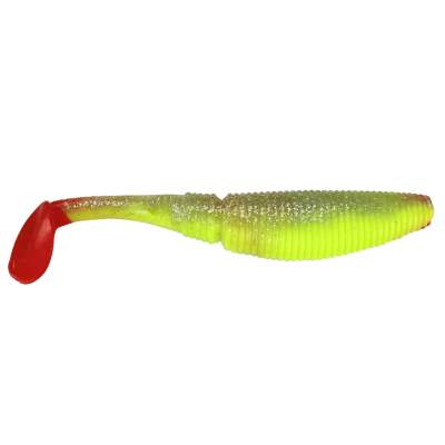 Gummifisch Paddel Pro Vibro 25g Farbe Neon Yellow Silver Glitter Red Tail, 15,00cm - Neon Yellow Silver Glitter Red Tail - 25g - 2Stück