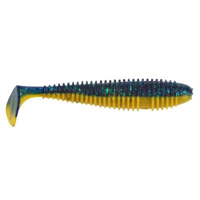 Gummifisch Canyonizer 7,0cm Blue Glitter Back Yellow Belly, - 7,00cm - Blue Glitter Back Yellow Belly - 3g - 9Stück