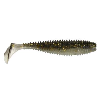 Gummifisch Canyonizer 7,0cm Black Gold Glitter Back Pearl Belly, - 7,00cm - Black Gold Glitter Back Pearl Belly - 3g - 9Stück