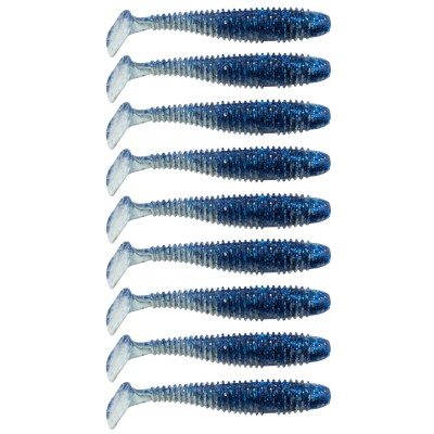 Gummifisch Canyonizer 7,0cm Pearl Blue Glitter 7,00cm - Pearl Blue Glitter - 3g - 9Stück