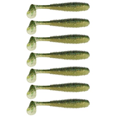 Gummifisch Canyonizer 9,5cm Green Glitter Back Clear Belly, 9,5cm - Green Glitter Back Clear Belly - 8g - 7Stück