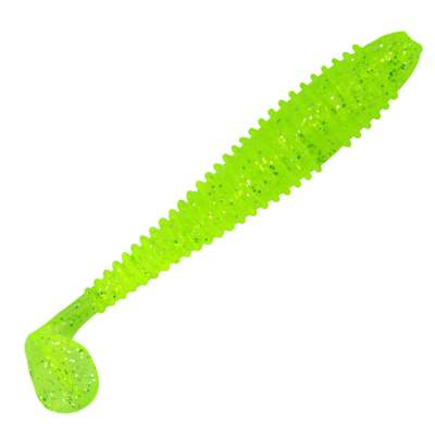 Gummifisch Canyonizer 11,5cm Chartreuse Clear Glitter, - 11,5cm - Chartreuse Clear Glitter - 13g - 4Stück