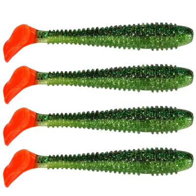 Gummifisch Canyonizer 11,5cm Clear Green Glitter Hot Tail, - 11,5cm - Clear Green Glitter Hot Tail - 13g - 4Stück