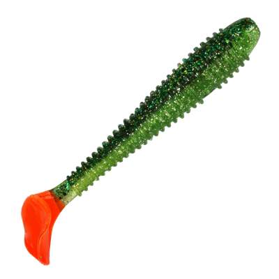 Gummifisch Canyonizer 11,5cm Clear Green Glitter Hot Tail, - 11,5cm - Clear Green Glitter Hot Tail - 13g - 4Stück
