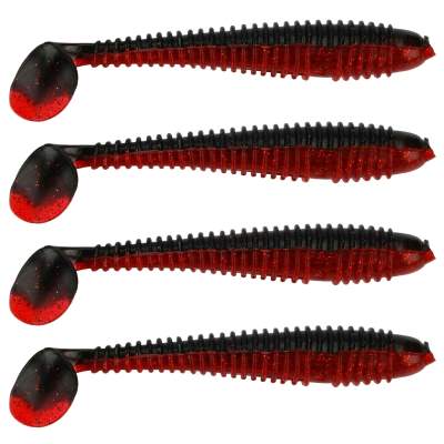 Gummifisch Canyonizer 11,5cm Black Red, 11,5cm - Black Red - 13g - 4Stück