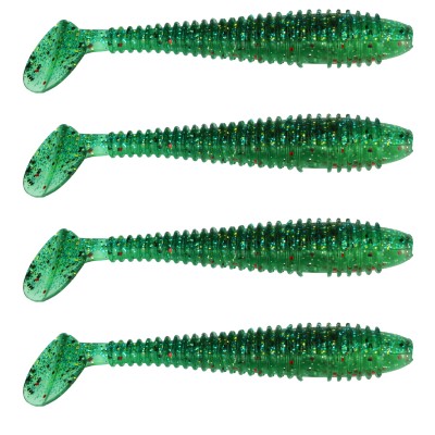 Gummifisch Canyonizer 11,5cm Green Turkis Glitter, 11,5cm - Green Turkis Glitter - 13g - 4Stück