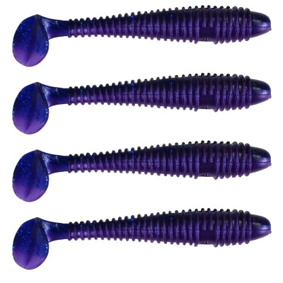 Gummifisch Canyonizer 11,5cm Purple Blue Back Glitter, 11,5cm - Purple Blue Back Glitter - 13g - 4Stück