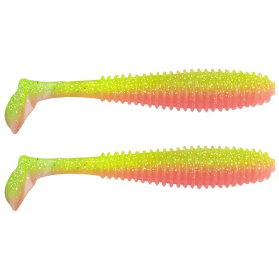 Gummifisch Canyonizer 14,5cm Green Glitter Light Pink, 14,5cm - Green Glitter Light Pink - 29g - 2Stück