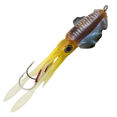 Team Deep Sea Flatter Squid mit 2 Assist Hooks, 14,5cm - natural clear