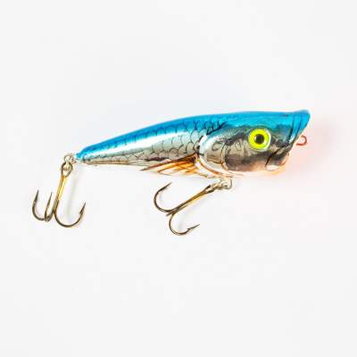 Salmo Pop Popper floating 6,0cm SMS, - 6cm - Silver Metallic Shiner - 7g - 1Stück