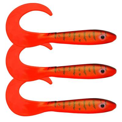 Svartzonker Sweden McRubber Tail Twister 23cm, 35g - 3 Stück - Red Tiger