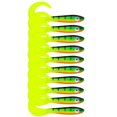 Svartzonker Sweden McRubber Tail Twister 11cm, 4,5g - 10 Stück - Fire Tiger C3