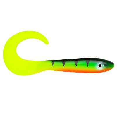 Svartzonker Sweden McRubber Tail Twister 11cm Barsch Gummiköder 4,5g - 10 Stück - Fire Tiger C3