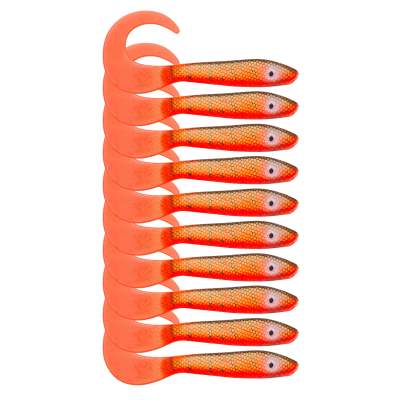 Svartzonker Sweden McRubber Tail Twister Barsch Gummiköder 11cm - Red Tiger - 4.5g - 10 Stück