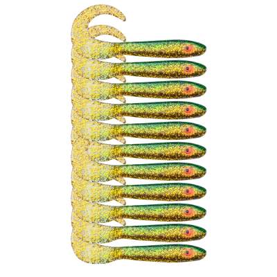 Svartzonker Sweden McRubber Tail Twister, 11cm - Golden Green - 4.5g - 10 Stück