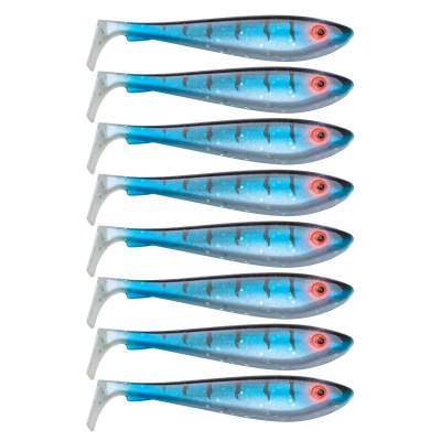 Svartzonker Sweden McRubber Shad Gummifische 9cm - 6g - 8 Stück - Tiger Walleye C16