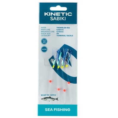 Kinetic Heringsvorfach Trembler Rig Meeres Vorfach 130cm - Holo/Fischhaut/BlueFlash