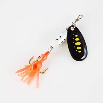 Angel Domäne Klassischer Spinner Heavy Octotail, 7cm - black fury/orange - 8g - 1Stück